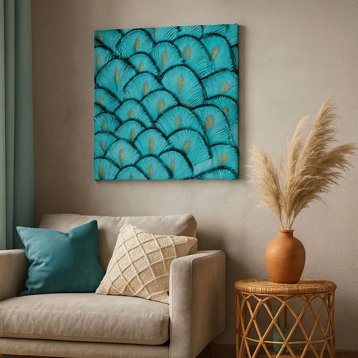 Lærredstryk - Billede på lærred - Den store fjer-galla - 30x30 cm