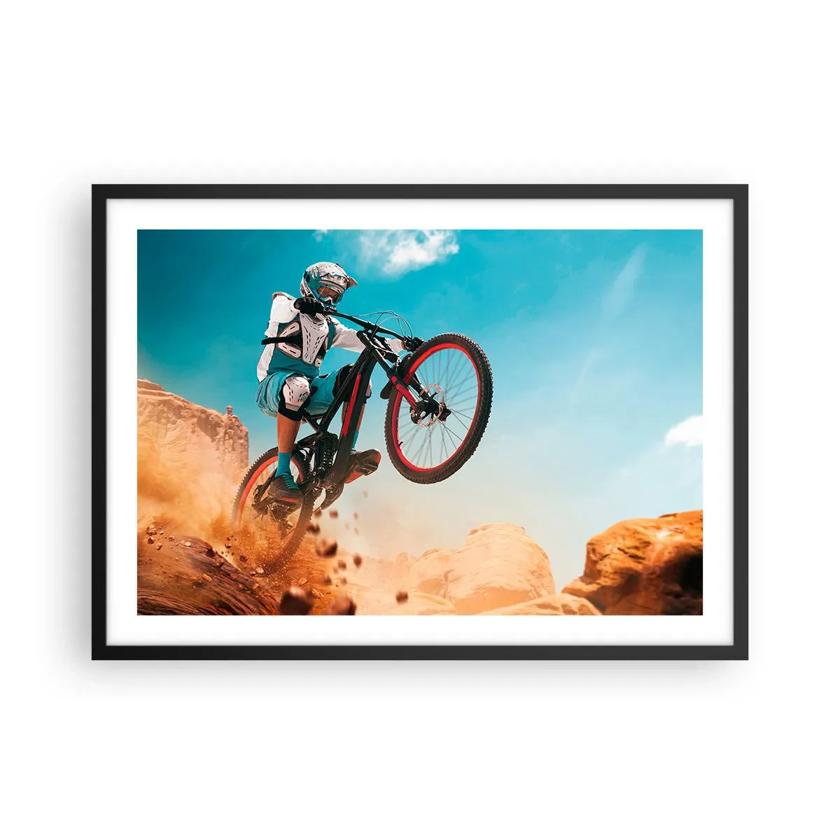 Plakat i sort ramme - Cykel-dæmonisk galskab - 70x50 cm