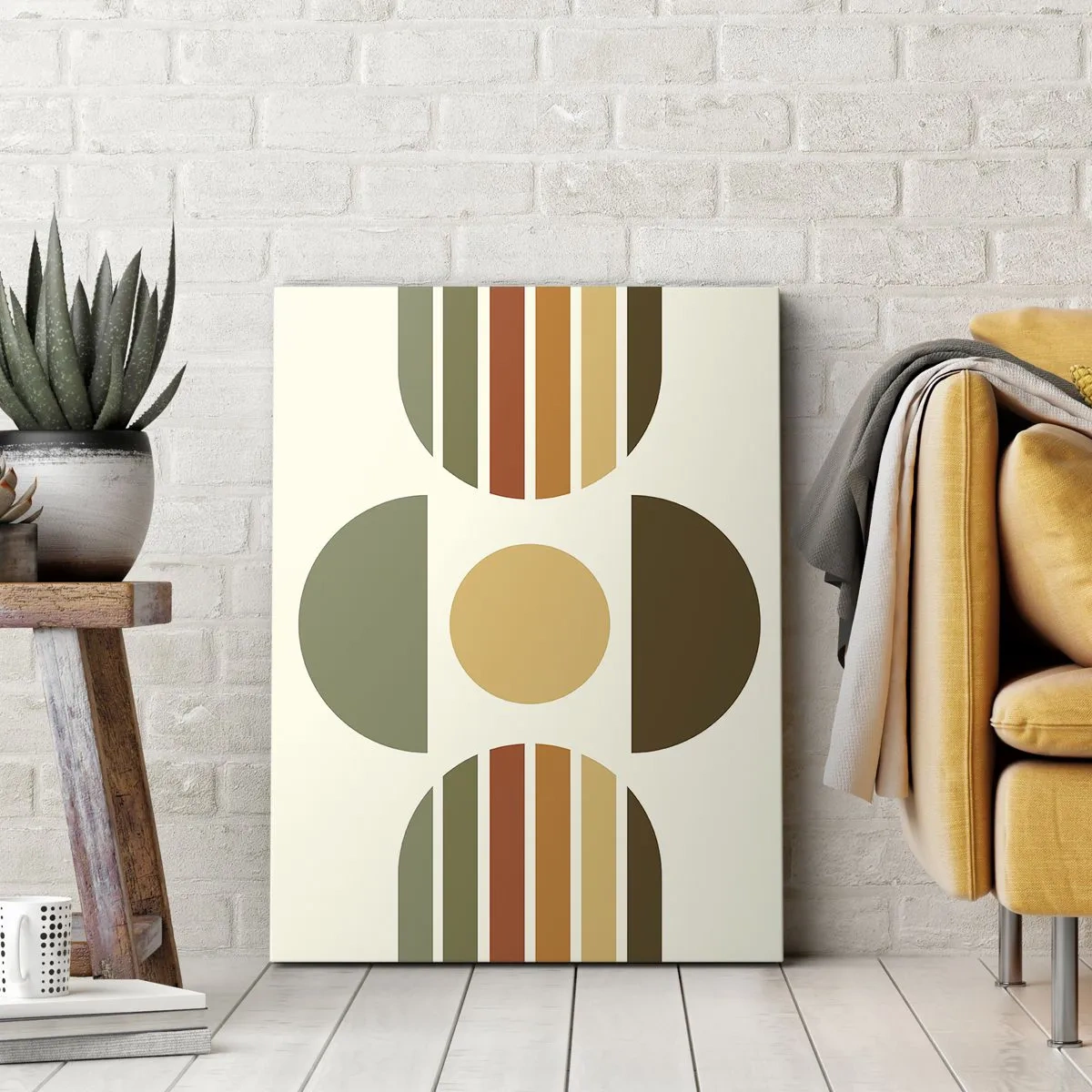 Lærredstryk - Billede på lærred - I jordfarver - 55x100 cm