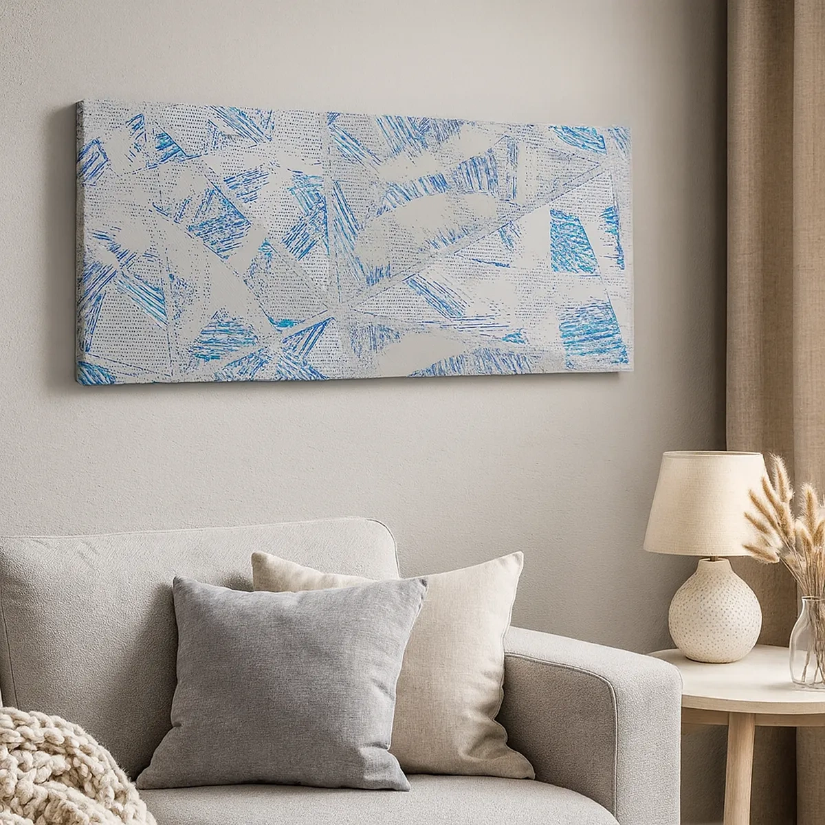 Lærredstryk - Billede på lærred - I en gråblå labyrint - 30x30 cm