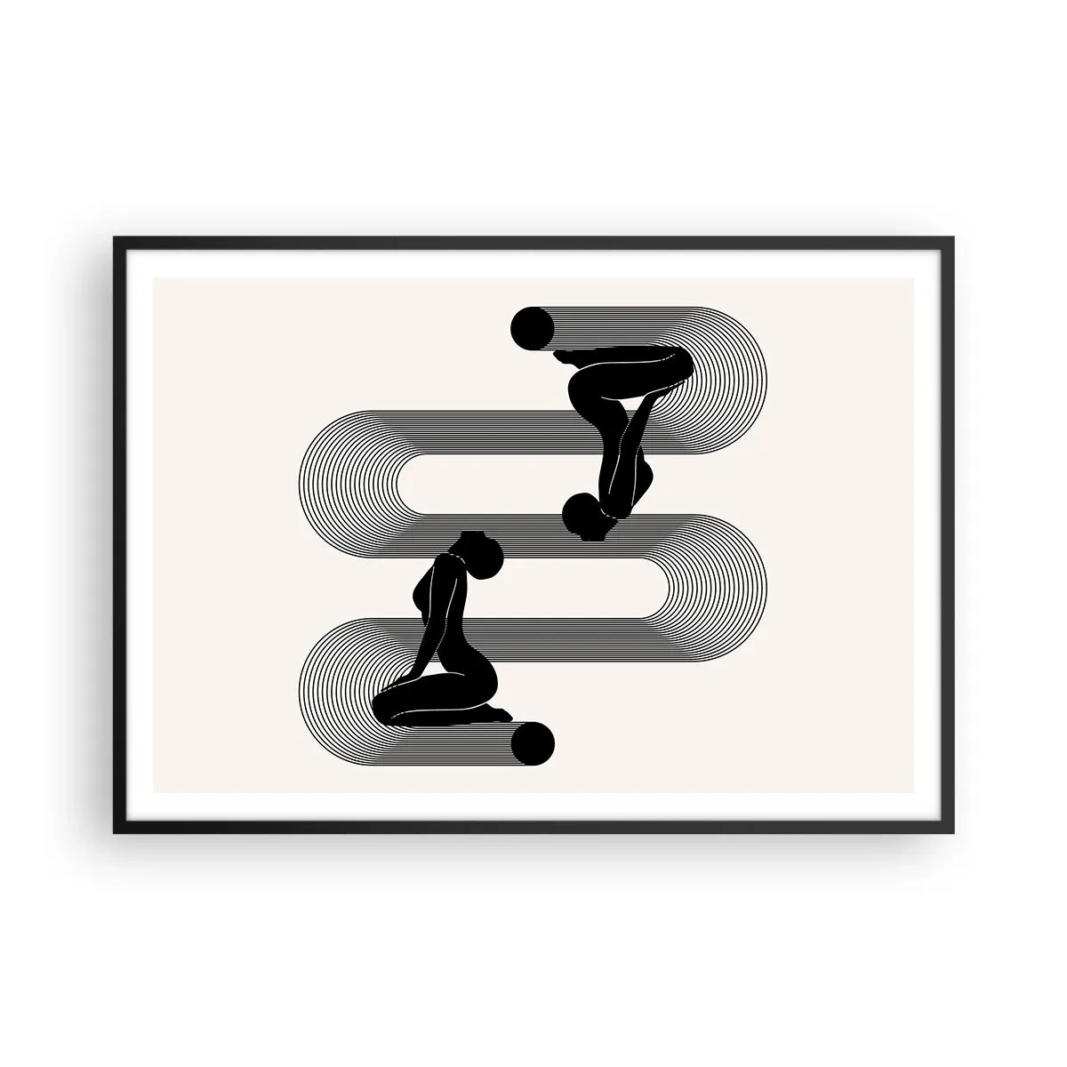 Plakat i sort ramme - Sensuel symmetri - 100x70 cm
