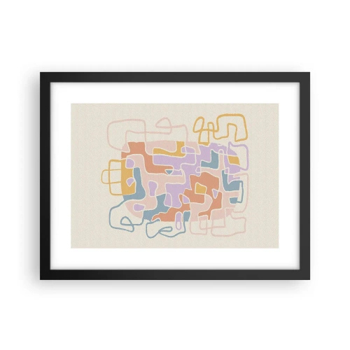 Plakat i sort ramme - Labyrint - et glædeligt eventyr - 40x30 cm