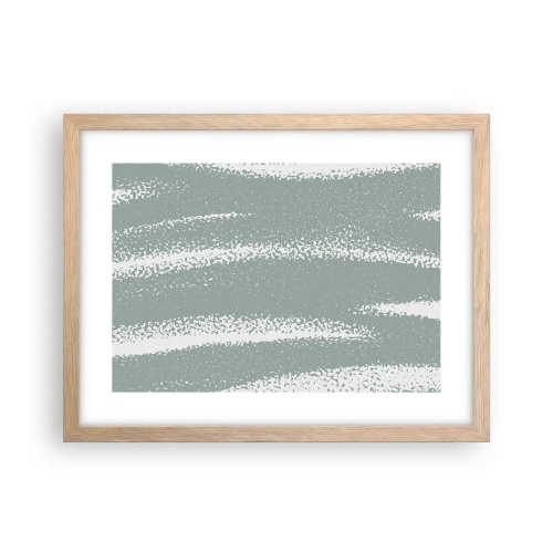 Plakat i ramme af lyst egetræ - Abstraktion i vinterstemning - 40x30 cm