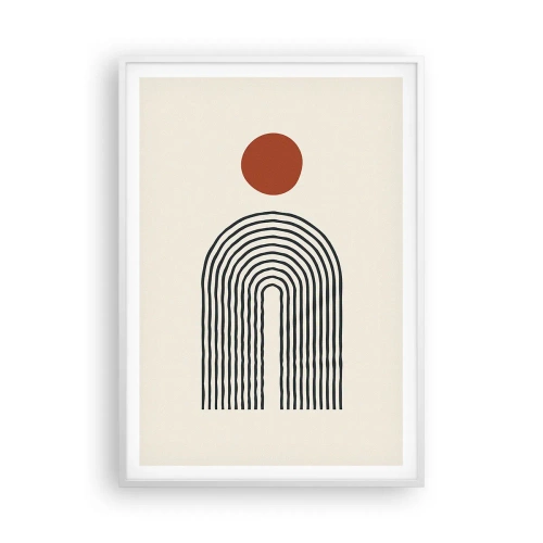 Plakat i hvid ramme - Magnetisme af former og farver - 70x100 cm