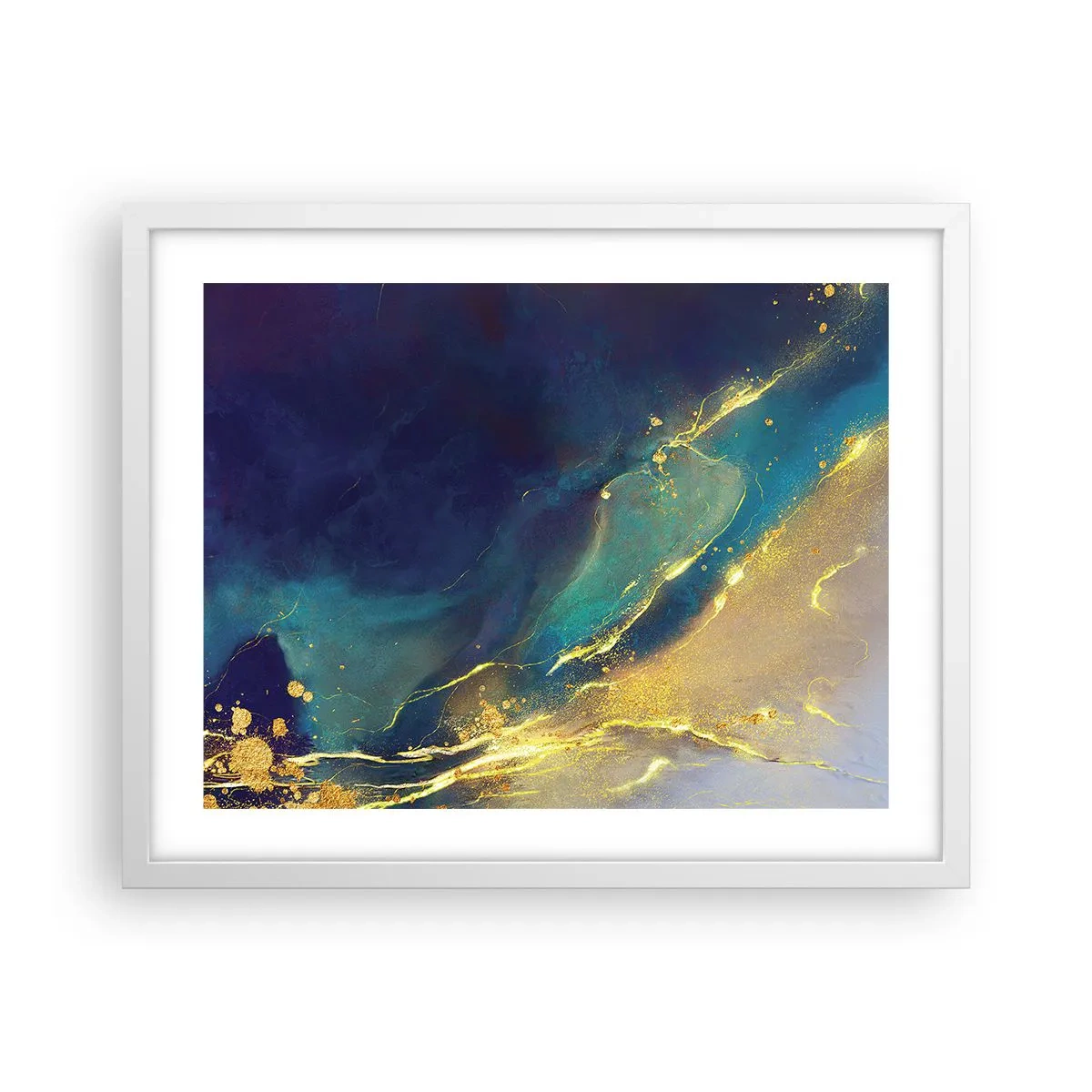 Plakat i hvid ramme - Gylden marsk - 50x40 cm