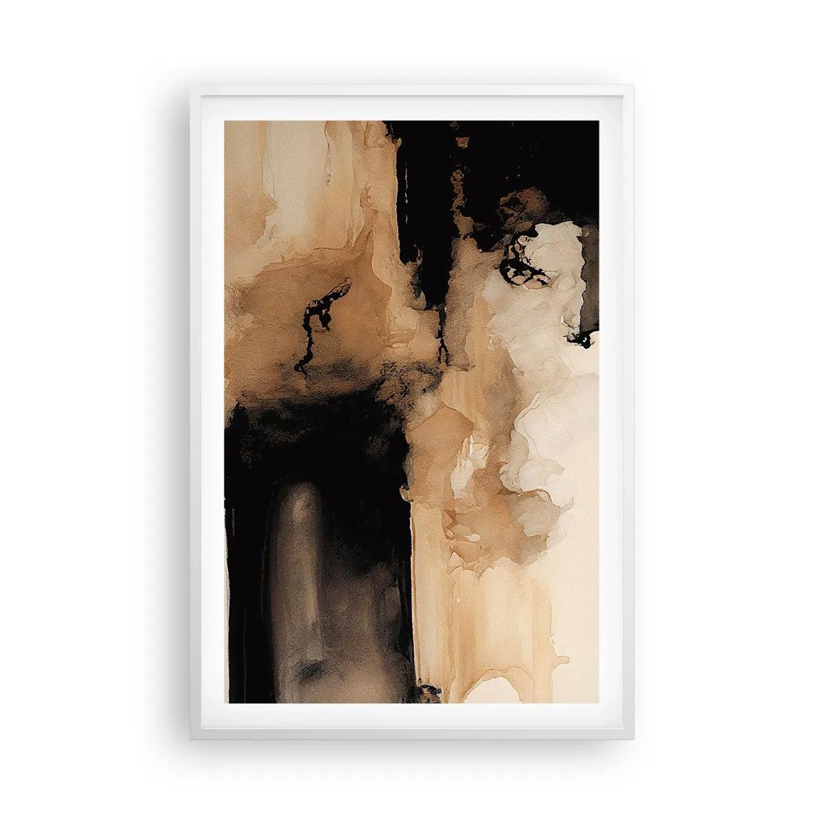 Plakat i hvid ramme - En spændende abstraktion - 61x91 cm