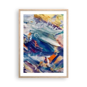 Plakat i ramme af lyst egetræ - Forvirring af farver - 50x70 cm