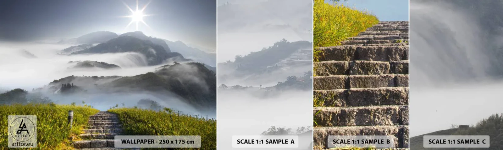 Fototapet Prøve Standard Eco - Stadig op mod skyerne - Landskab, Bjerge, Nationalpark - 100x30 cm