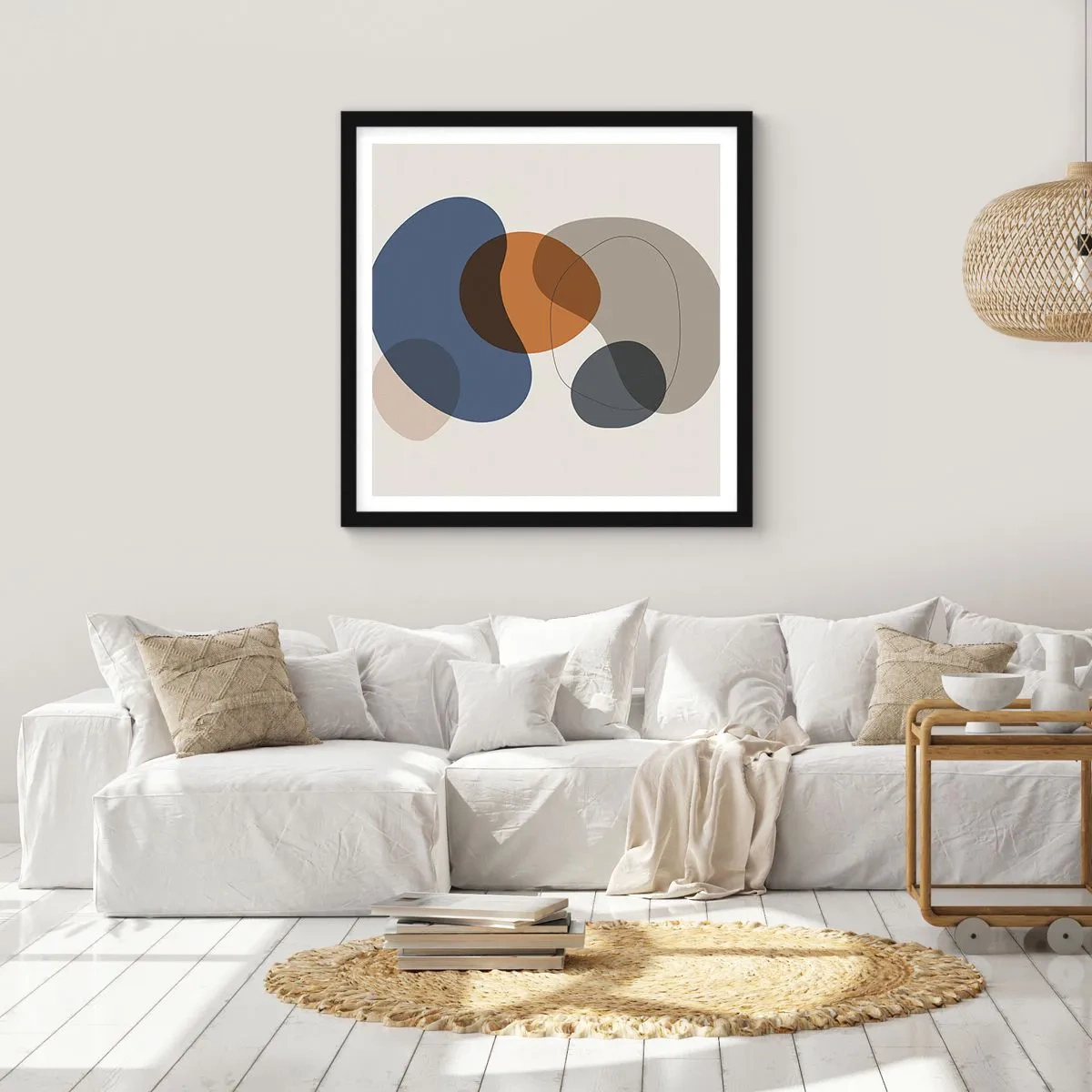 Plakat i sort ramme - Dråber af farve - 30x30 cm