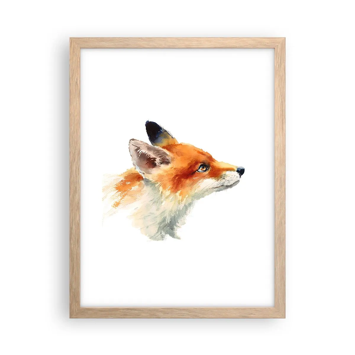 Plakat i ramme af lyst egetræ - Man kan aldrig være for forsigtig - 30x40 cm