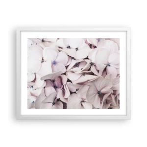 Plakat i hvid ramme - I en flod af blomster - 50x40 cm