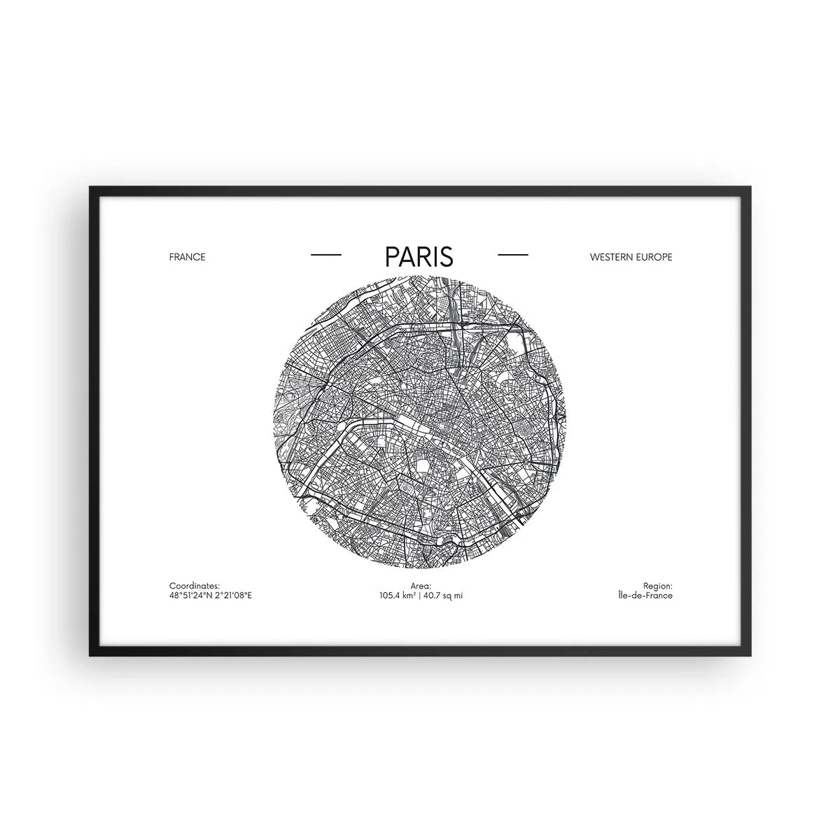 Plakat i sort ramme - Paris' anatomi - 100x70 cm