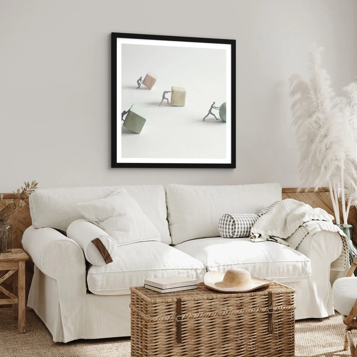 Plakat i sort ramme - Selve livet - 60x60 cm