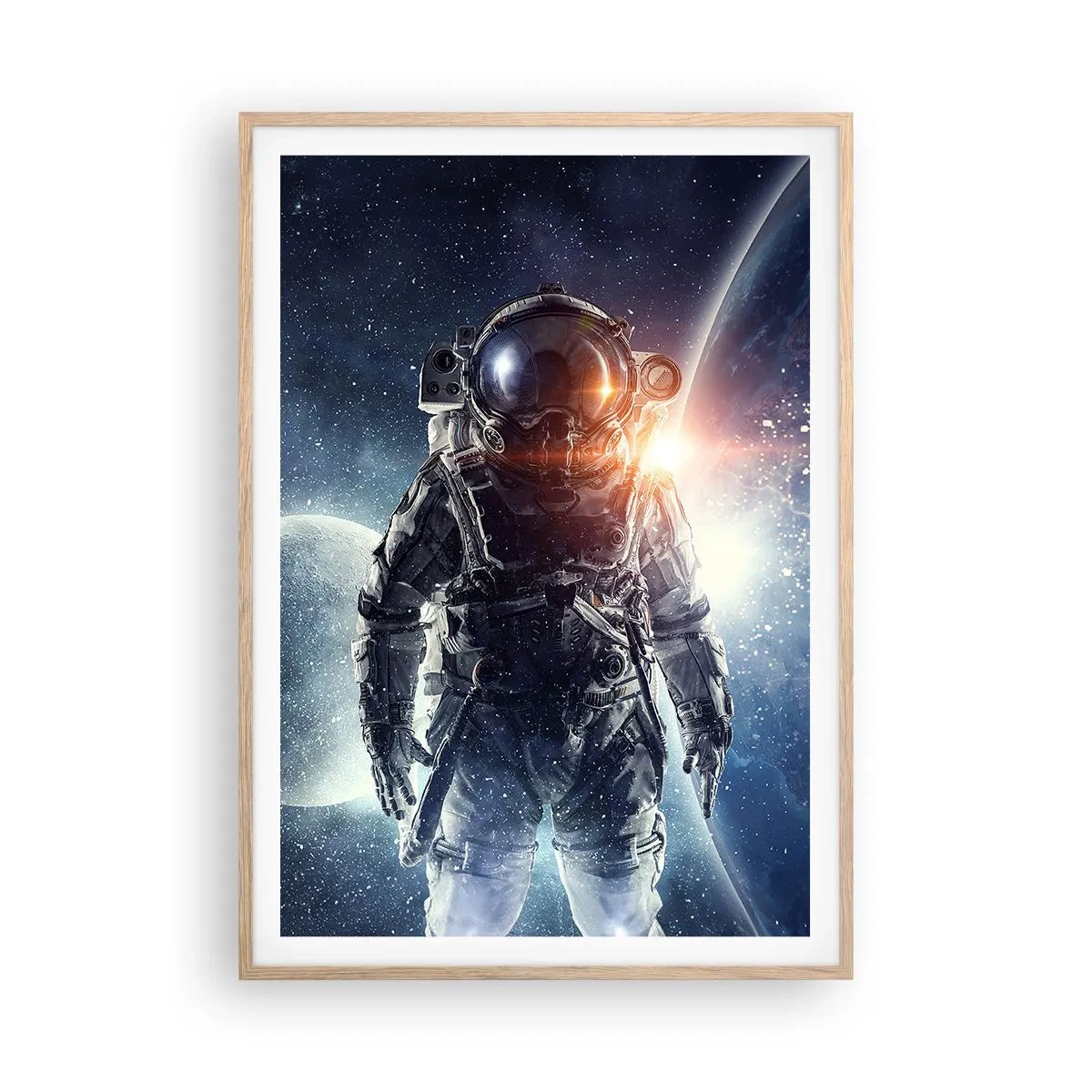 Plakat i ramme af lyst egetræ - Et kosmisk eventyr - 70x100 cm