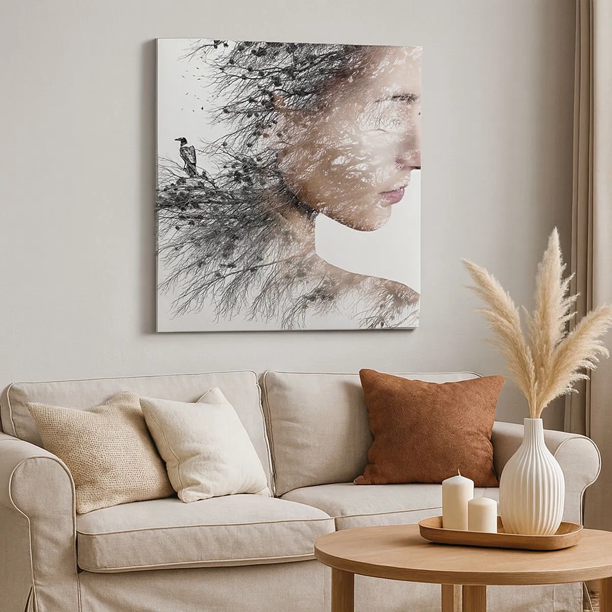 Lærredstryk - Billede på lærred - Skovens ånd - 30x30 cm