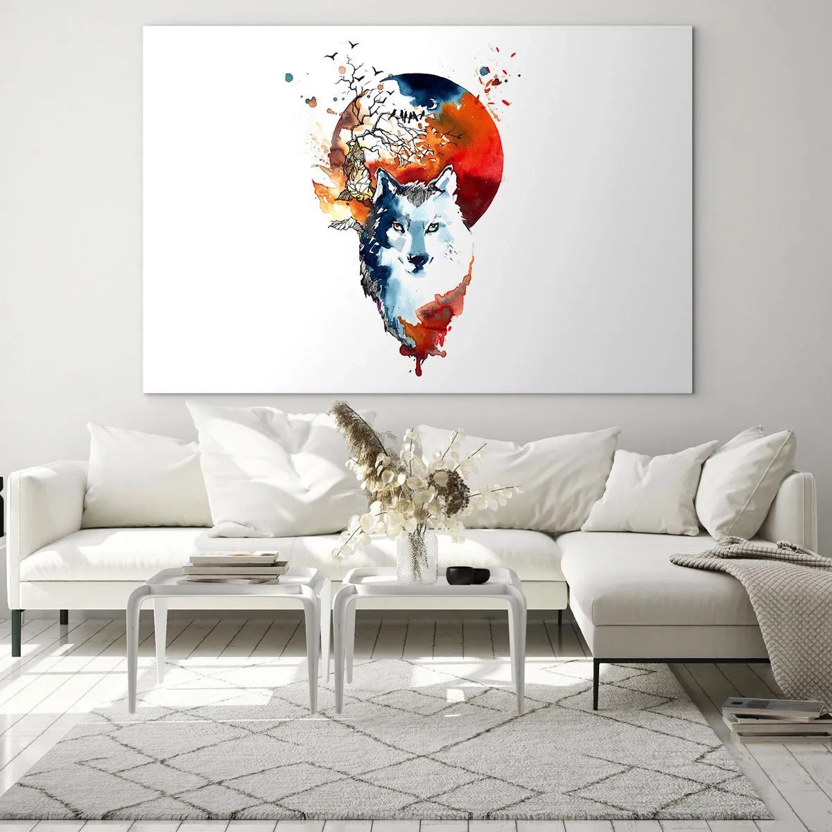 Billede på glas - Næse til næse med natten - 120x80 cm