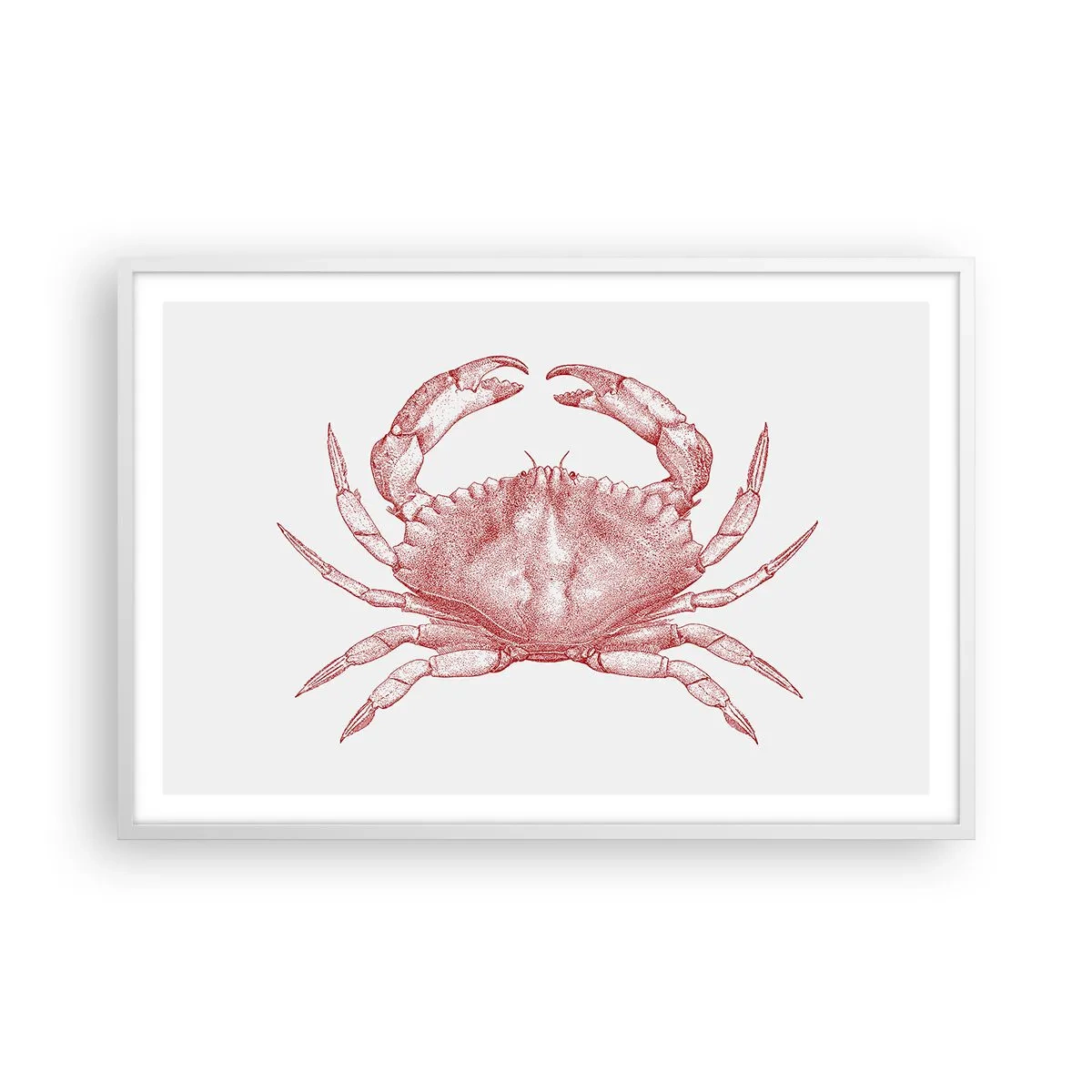 Plakat i hvid ramme - Krabbe over krabber - 91x61 cm
