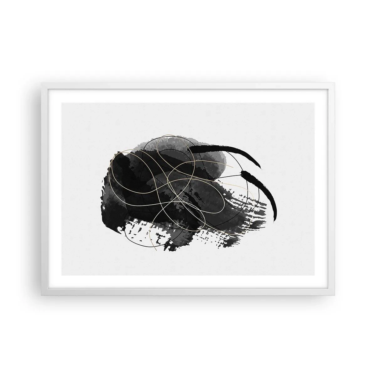 Plakat i hvid ramme - Kom frem fra det sorte - 70x50 cm