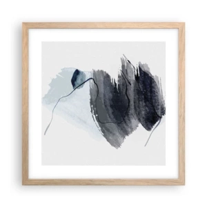 Plakat i ramme af lyst egetræ - Intensitet og bevægelse - 40x40 cm