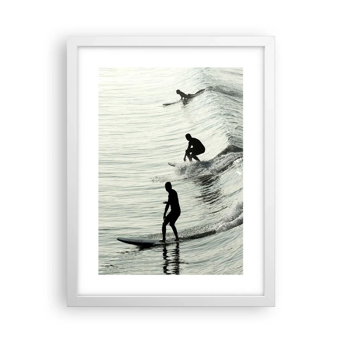 Plakat i hvid ramme - Mødet med bølgen - 30x40 cm
