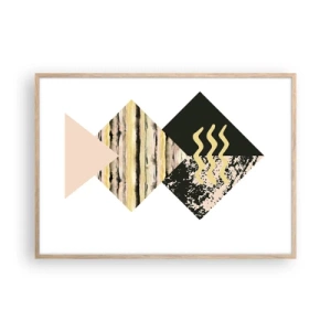 Plakat i ramme af lyst egetræ - Ikke så simpelt - 100x70 cm