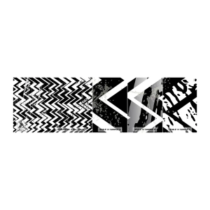 Fototapet Prøve Standard Eco - Zig-hvid, zag-sort - Abstraktion, Stykke, Sort og hvid - 100x30 cm