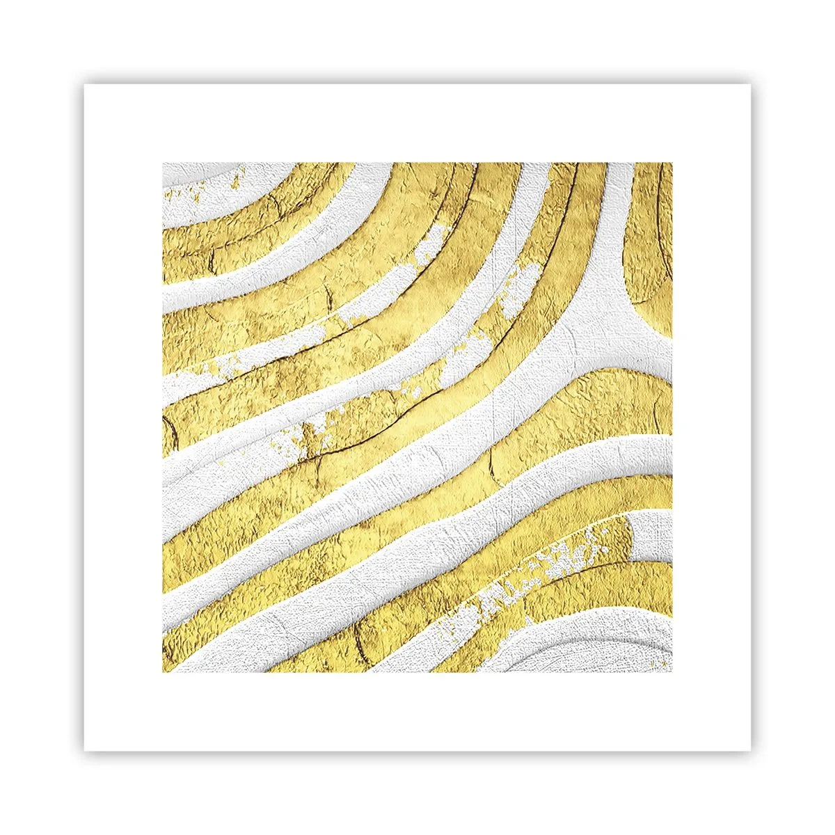 Plakat - Sammensætning i hvidt og guld - 30x30 cm