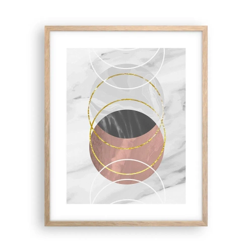 Plakat i ramme af lyst egetræ - Sfærernes musik - 40x50 cm
