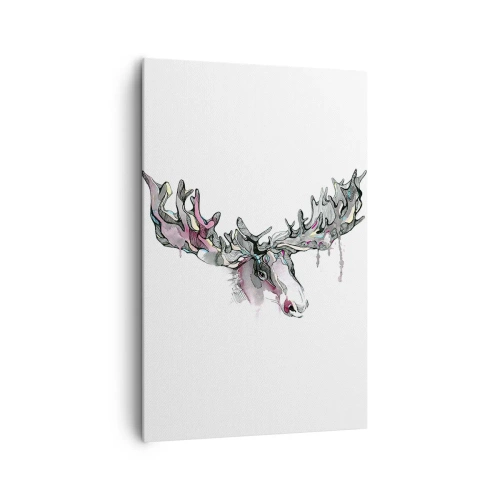 Lærredstryk - Billede på lærred - Kronen på skovens konge - 80x120 cm