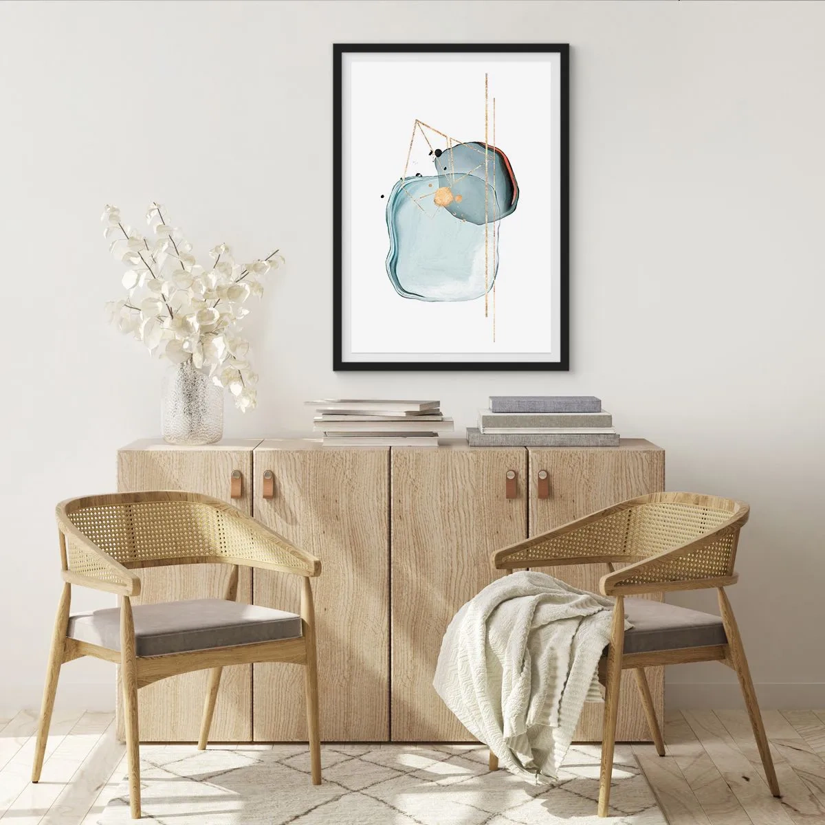 Plakat i sort ramme - En undersøgelse af dråber - 40x50 cm