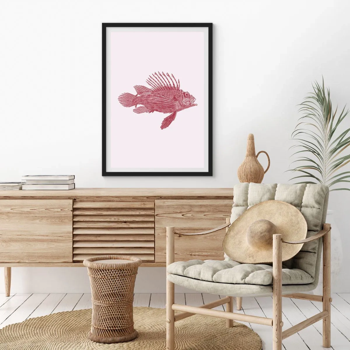 Plakat i sort ramme - En beboer i eksotiske farvande - 30x40 cm