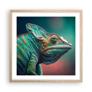 Plakat i ramme af lyst egetræ - Kan du se mig? Ikke godt... - 50x50 cm