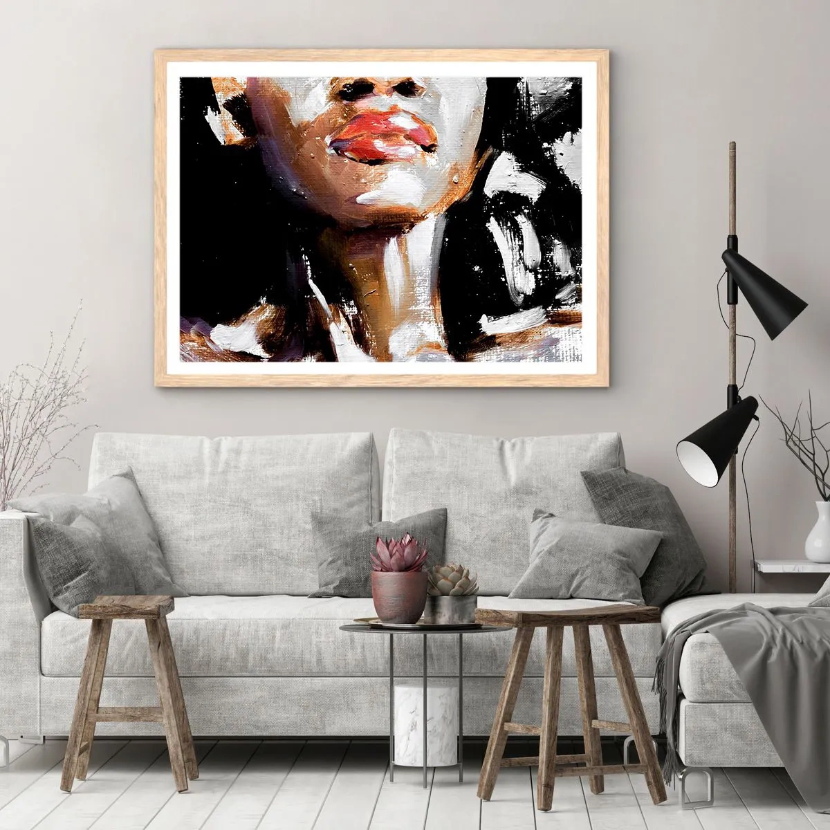 Plakat i ramme af lyst egetræ - Stolthed uden fordomme - 100x70 cm