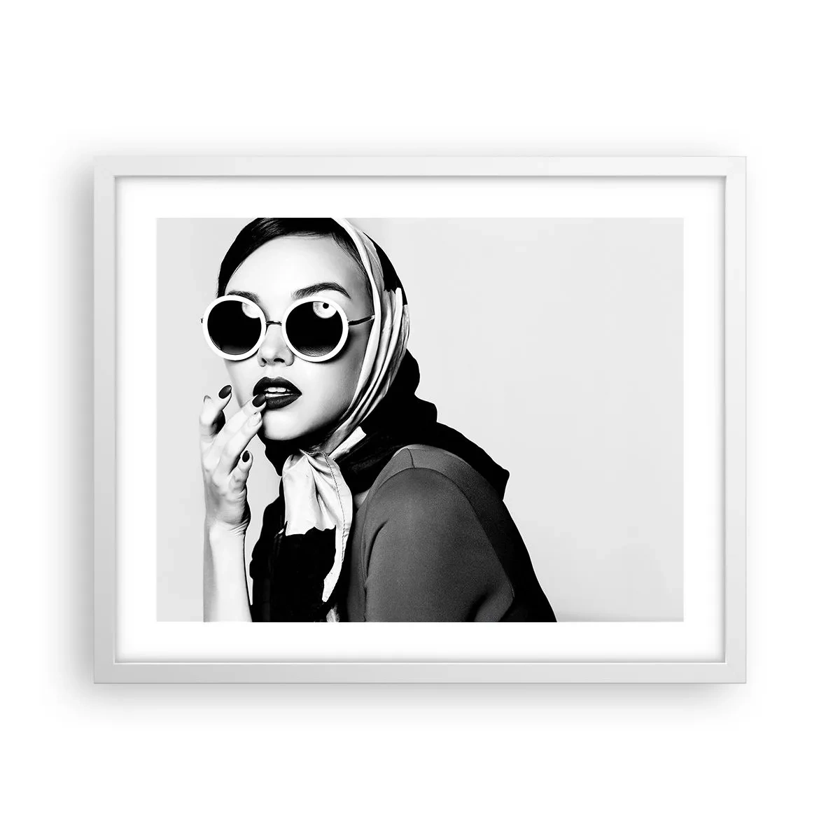 Plakat i hvid ramme - Hilsner fra 1960'erne. - 50x40 cm