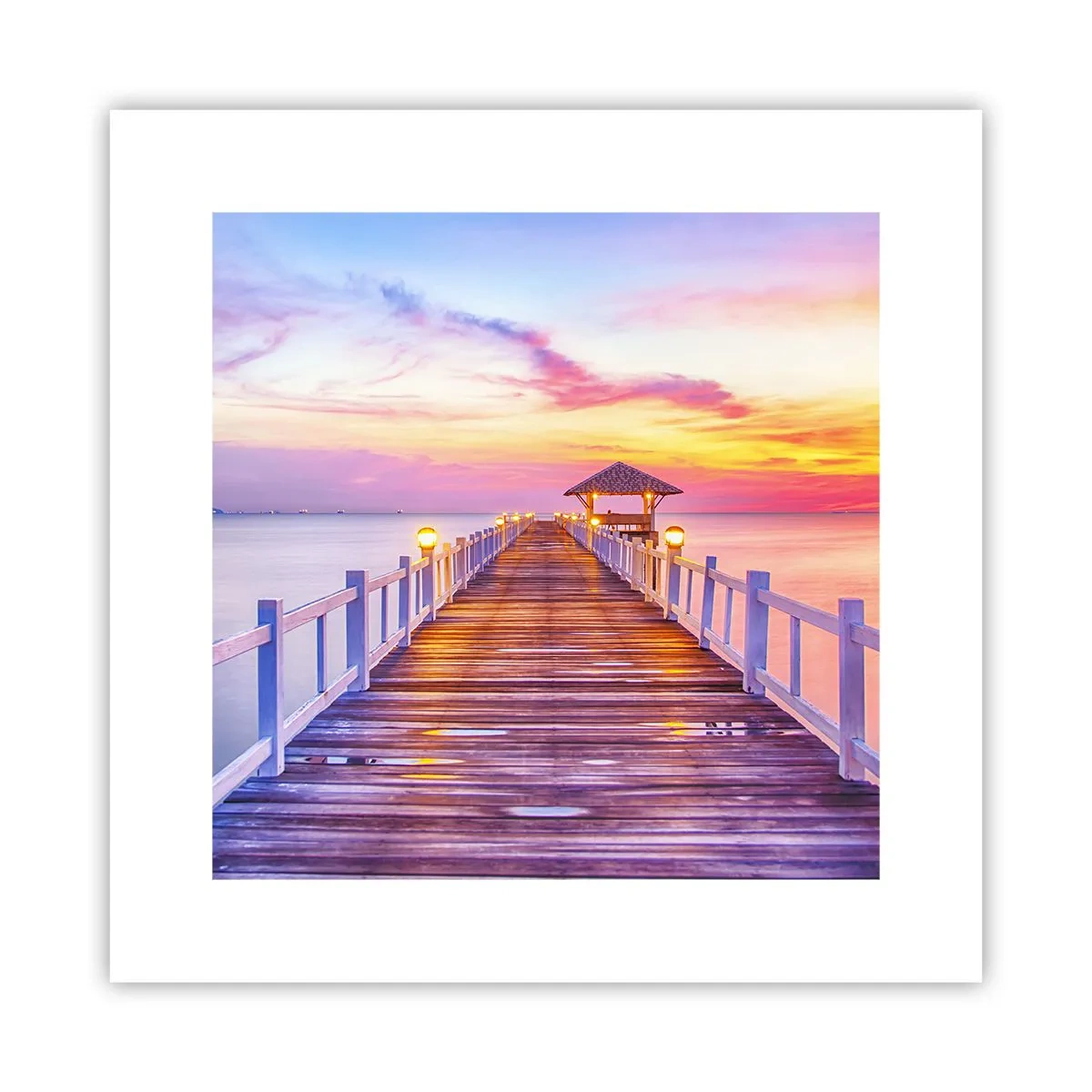 Plakat - Lilagylden stilhed om aftenen - 30x30 cm