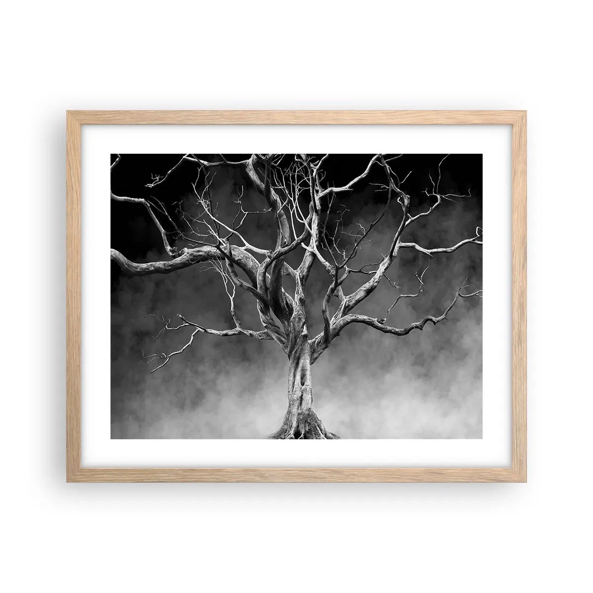Plakat i ramme af lyst egetræ - Primær og hellig - 50x40 cm