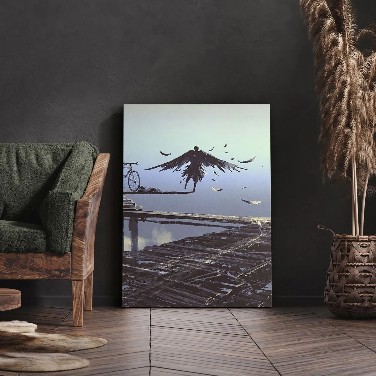 Lærredstryk - Billede på lærred - Icarus for evigt i live - 50x70 cm