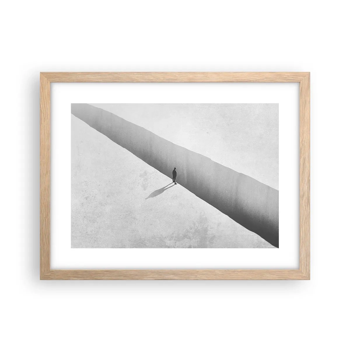 Plakat i ramme af lyst egetræ - Lys destination - 40x30 cm