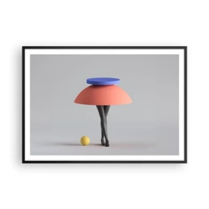 Plakat i sort ramme - Surrealistisk komposition - 100x70 cm