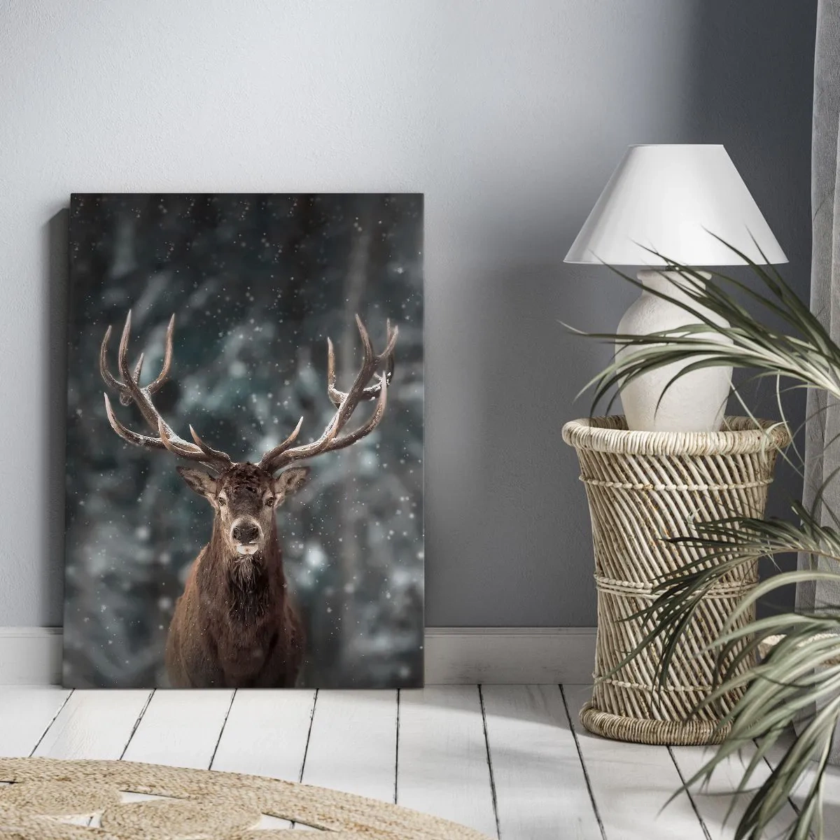 Lærredstryk - Billede på lærred - Skovens konge kronet - 50x70 cm