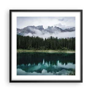 Plakat i sort ramme - Hys, tys, lad os ikke vække sovevandet... - 50x50 cm