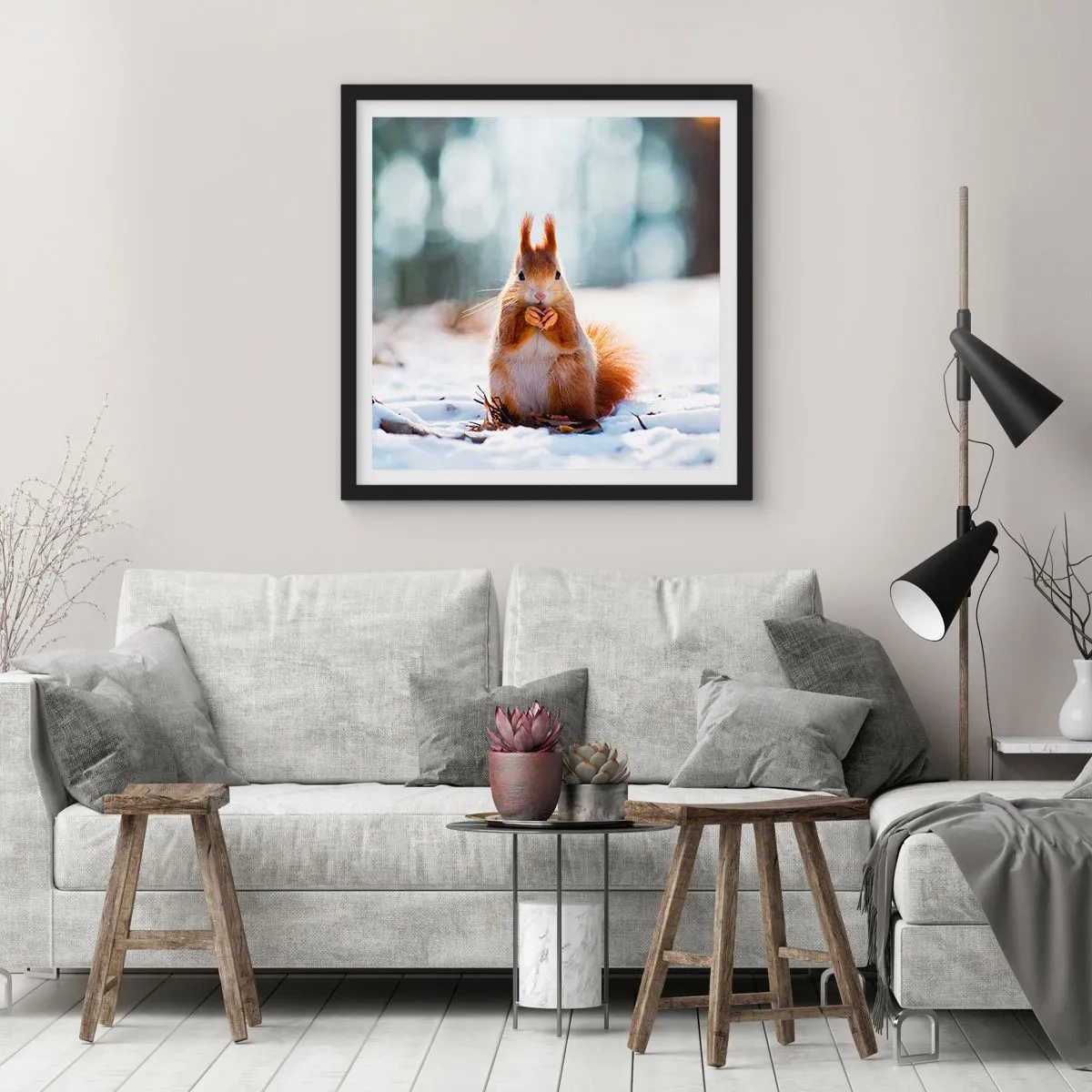 Plakat i sort ramme - Og hvad kigger du på? - 50x50 cm