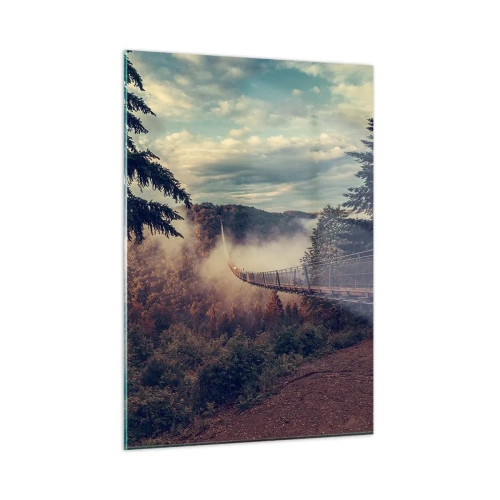 Billede på glas - Over efterårsskoven - 50x70 cm