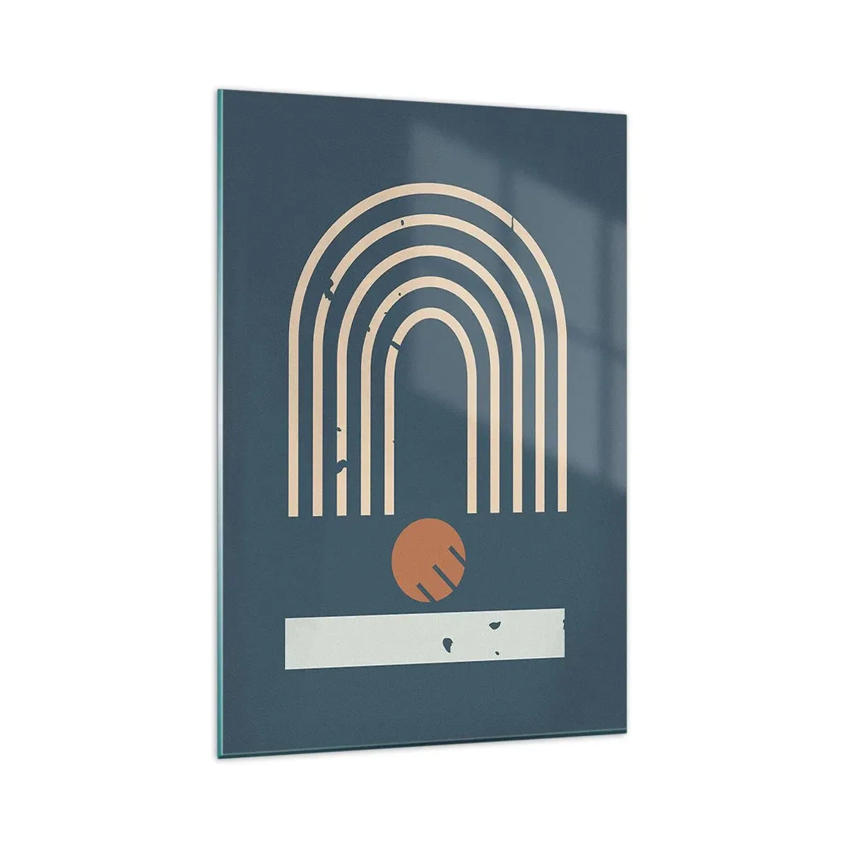 Billede på glas - Geometri på granatæble - 80x120 cm