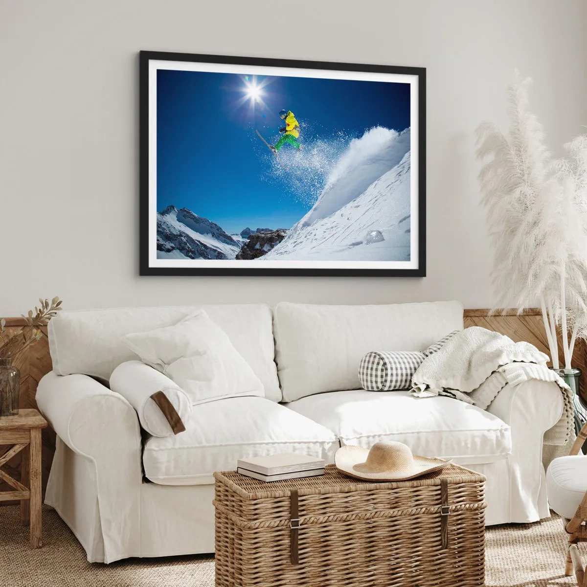 Plakat i sort ramme - Danser med bjergene - 70x50 cm