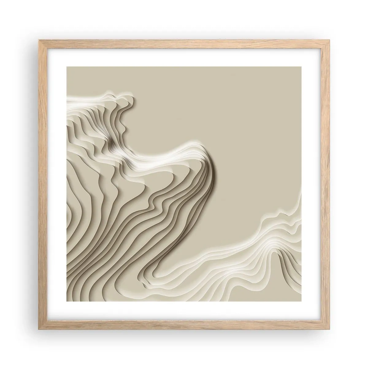 Plakat i ramme af lyst egetræ - Kunstens topografi - 50x50 cm