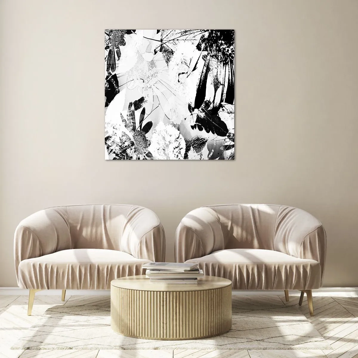 Billede på glas - Efterår i det negative - 70x70 cm