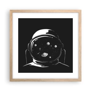 Plakat i ramme af lyst egetræ - Flot udsigt - 40x40 cm