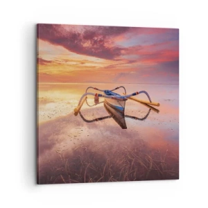 Lærredstryk - Billede på lærred - Roen ved en tropisk aften - 60x60 cm