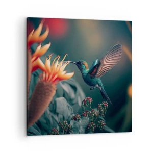 Lærredstryk - Billede på lærred - Et virkelig farverigt liv - 50x50 cm